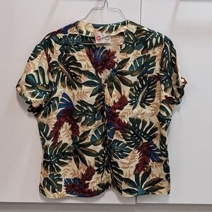 Vintage Hilo Hattie The Hawaiian Original Crop Boxy Blouse Top Size S